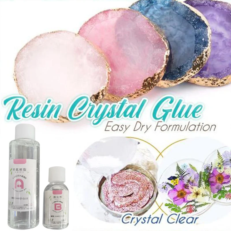 

Newly Transparent Crystal Clear Epoxy Resin Glue Kit A B Glue Set for DIY Jewelry Crafts Resists Yellowing Jewelry Making