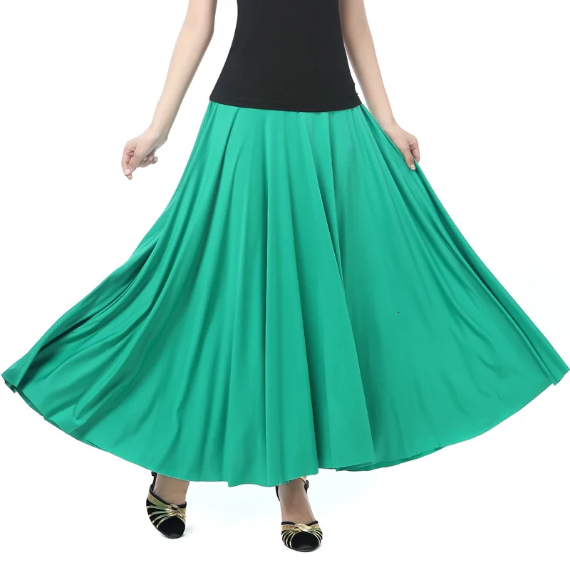 Green Skirt Женские фламенко фестиваль женские танцевальные костюмы живота сценическая юбка 7 цветов Твердые Фламенго балетные бальные костюмы - Цвет: Green Skirt