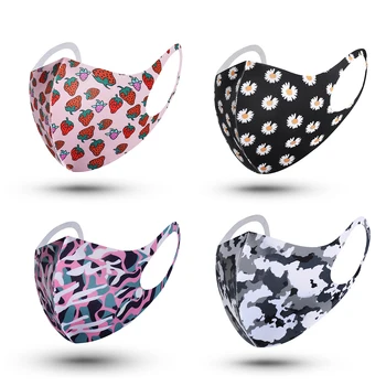 

Camouflage Face Masks Breathable Washable Sponge Mouth Cover Sheild Protective Washable Mask Makeup Tools for Women Men Child
