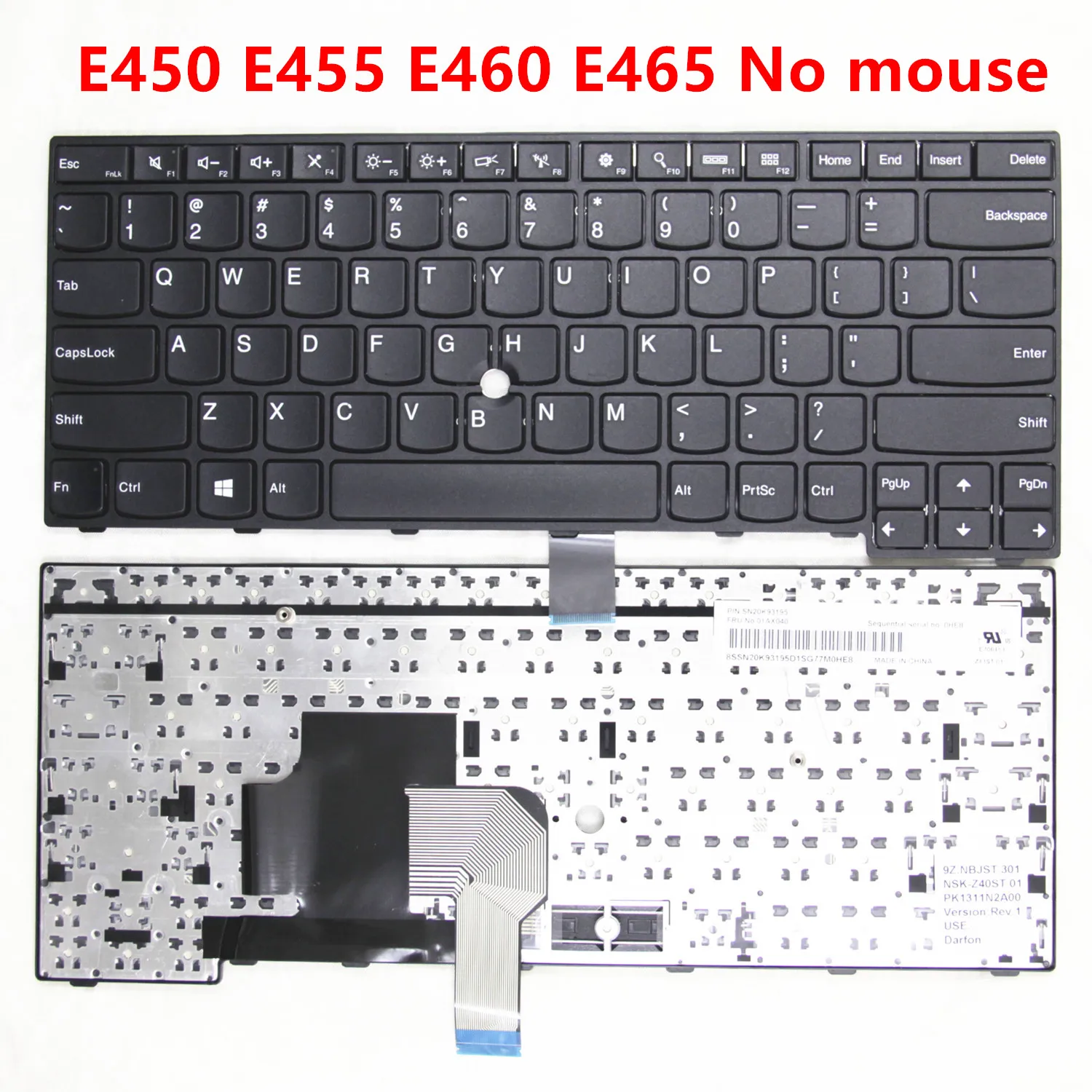 Teclado Portátil para Lenovo Thnikpad 100 Novo Eua sp Espanha E450 E455 E460 E465 W450 E470 E475 Inglês - Imagem 2
