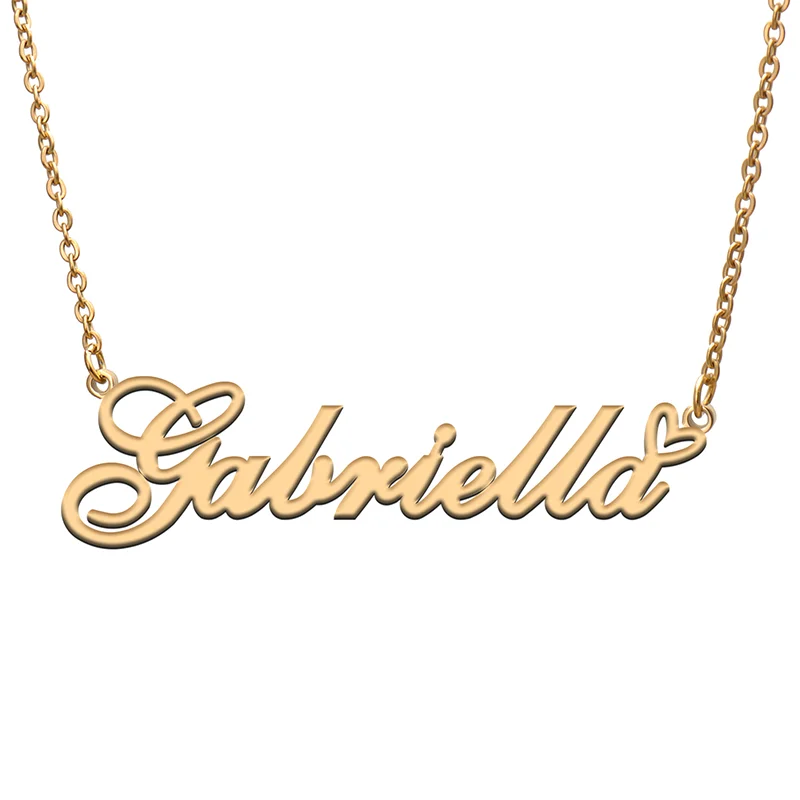 

Gabriella Name Tag Necklace Personalized Pendant Jewelry Gifts for Mom Daughter Girl Friend Birthday Christmas Party Present