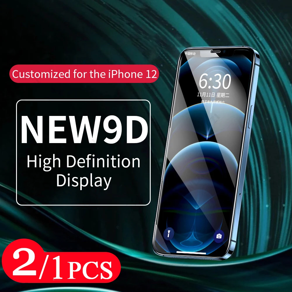 

2/1Pcs Protective Film for iphone 12 Mini 11 Pro 8 7 6 6s Plus X XS Max XR SE Tempered Glass Phone Screen Protector on the Glass