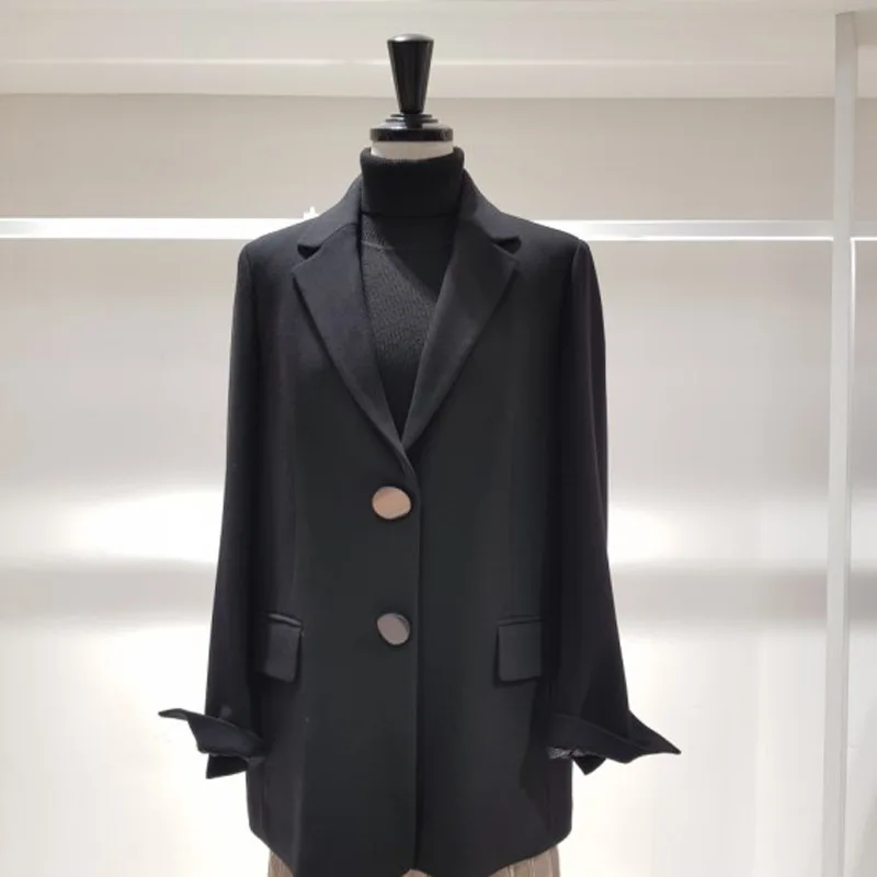 Осень 2019 новый корейский модный Блейзер Женский пуговицы в один ряд шикарный маленький женский Блейзер Куртка Свободный Повседневный