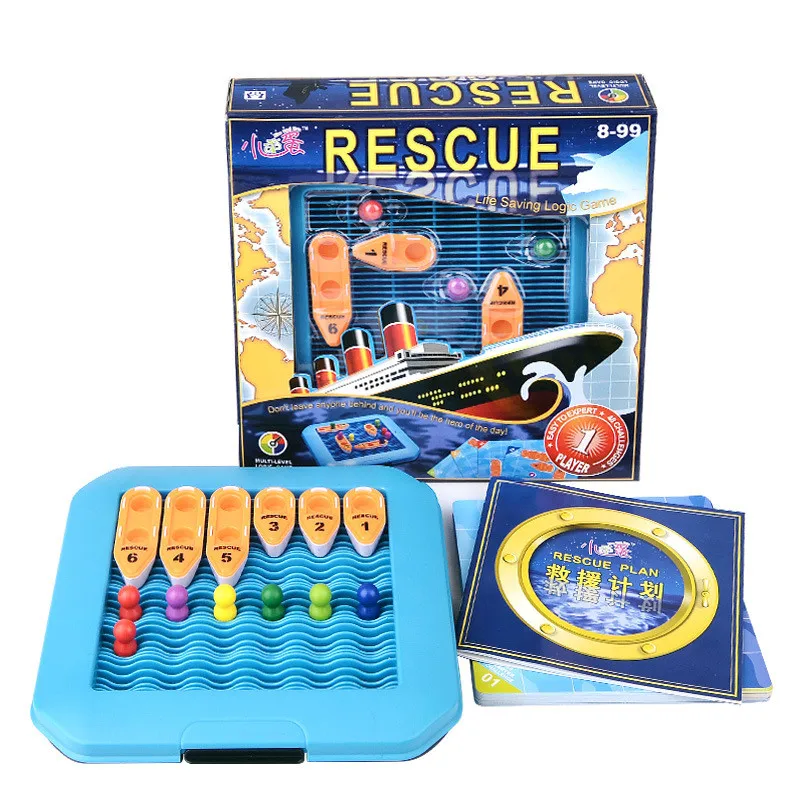 

IQ Puzzle Rescue Logical Thinking Game Family Board Games Smart Toy 48 Challenge With Solution Puzzles Jouet Enfant Intelligent