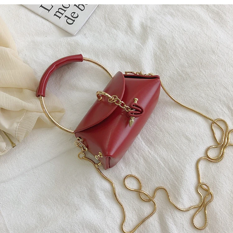 Mini Heart Chain Women's Handbags Purse Pu Ladies Round Top-handle Hand Bags Small Woman Shoulder Evening Clutch Totes Bags 2019 (20)