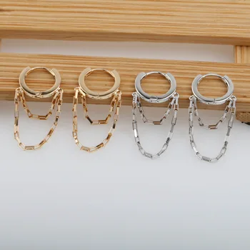 

Silvology 925 Sterling Silver Square Thick Chain Tassel Hoop Earrings High Quality Anti Allergy Womens Earrings Banquet Jewelry