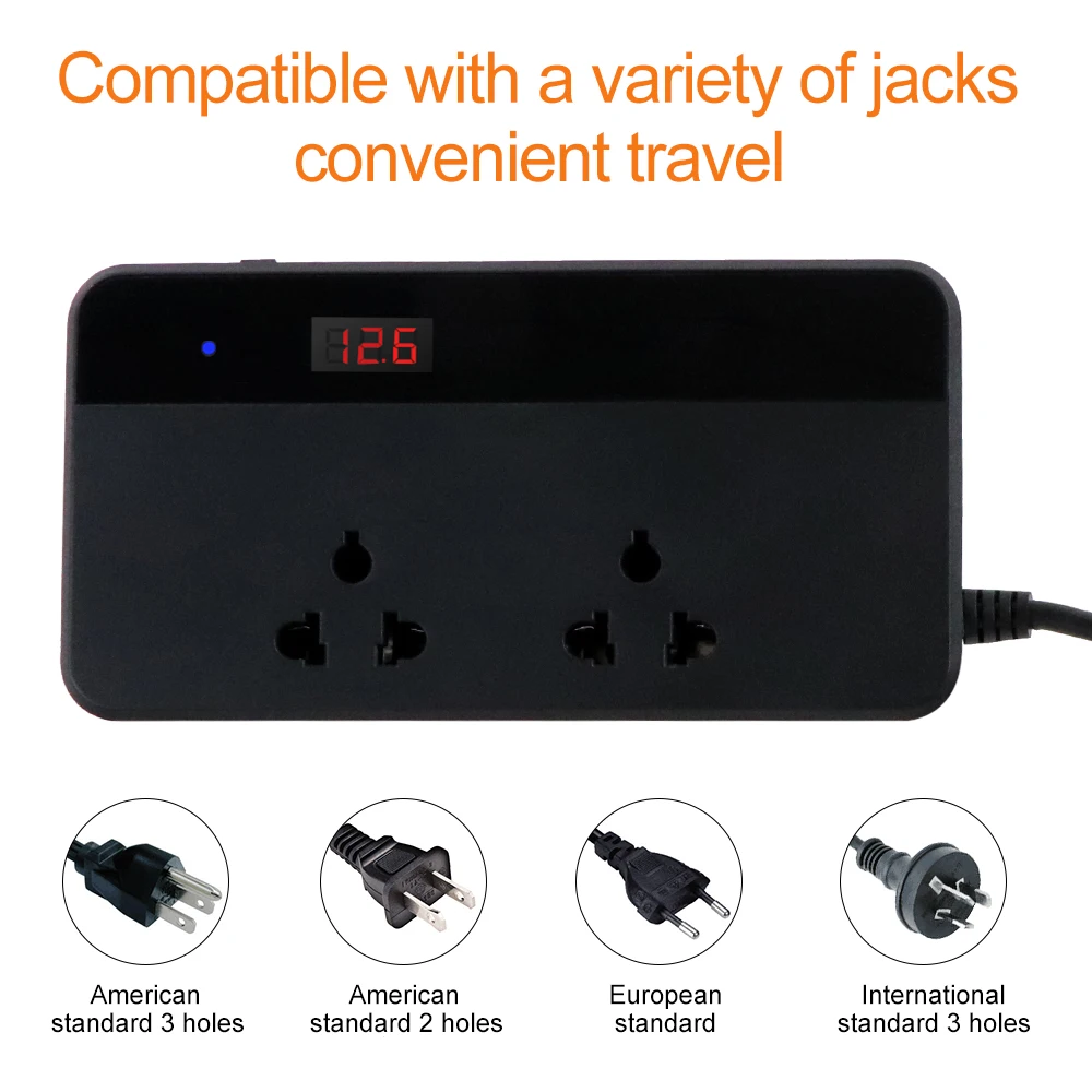 

WHDZ Car inverter DC 12V/24V to AC 220V household power converter multi-function With 4USB Socket Charger Auto Cigarette Lighter