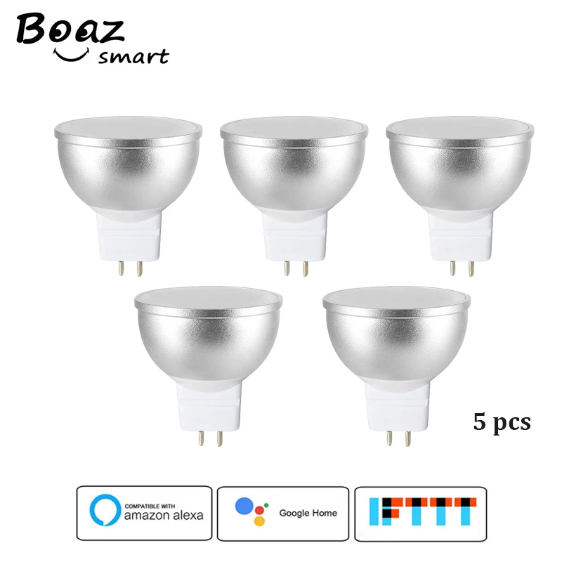 

Smart MR16 2.4G Wifi Led Bulb Lamp Smart Wireless 5W RGBW Dimmable bulb Tuya Remote control Work with Alexa Google Home