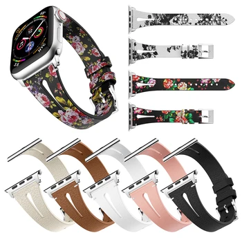 

Genuine Leath Watch Band Stripe Tricolou Flag Strap For Apple Watch Series 4/3/2