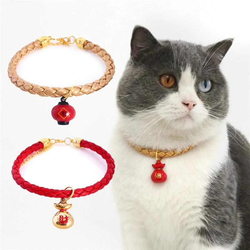 Collar de cuero hecho a mano para cuerda de cuero ajustable campana, para perros pequeños, cachorros, gatitos y gatos| Collares| - AliExpress
