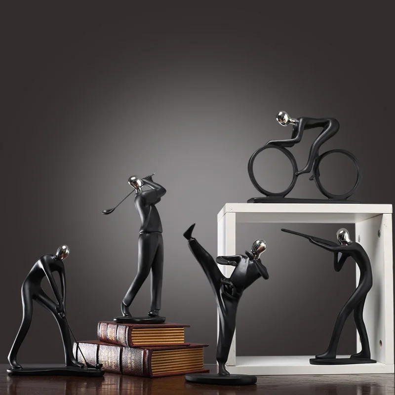 

Nordic Simple Modern Black Sports Character Model Decorations Home Decorations Study Room Living Room Personality Furnishings