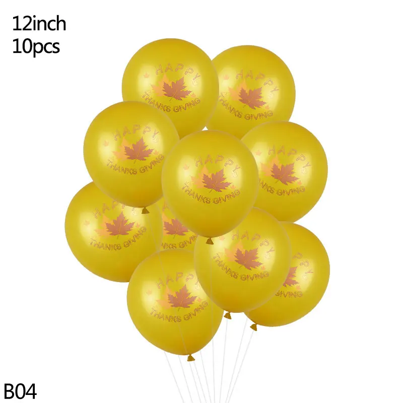 B04-10pcs balloon Счастливый благодарный подарок шар Фольга Письмо шар кленовые листья гирлянда баннер осень День благодарения украшения, товары для вечеринки дома - Цвет: B04-10pcs balloon