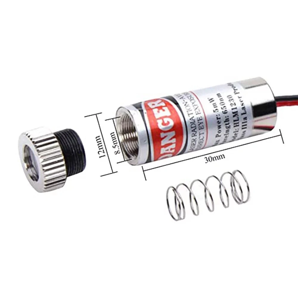 12x30mm Red Laser Positioning Lights 650nm 5mw Laser Diode Module Dot/Cross/Line Beam Focusable Head