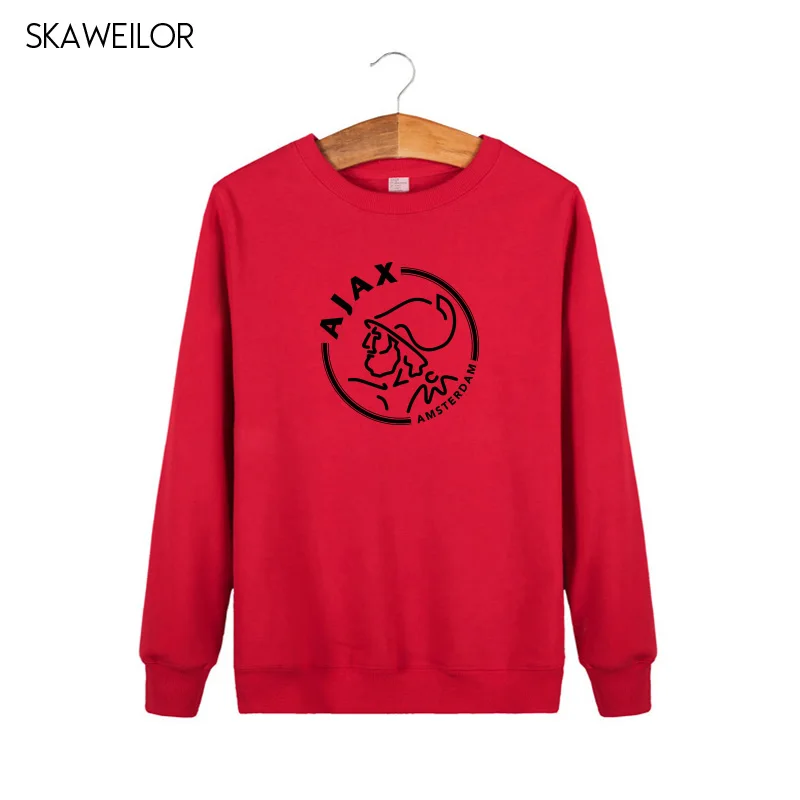 Мужские толстовки Ajax с принтом, зимние мужские хип-хоп уличные пуловеры, повседневные флисовые толстовки с круглым вырезом, Camisetas - Цвет: Red