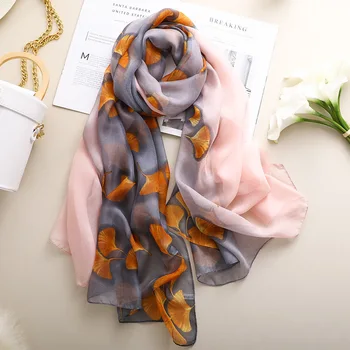 

2020 Luxury Brand Women Scarf Summer Silk Scarves Shawls Lady Wraps Soft Pashimina Female Echarpe Designer Beach Stole Bandana