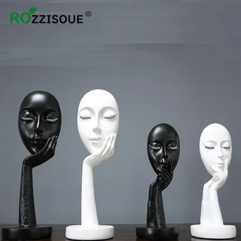 

Hot Creative Supporting Cheeks Face Modern Resin Ornaments Nordic Office Desktop Home Decoration Accessories for Living Room