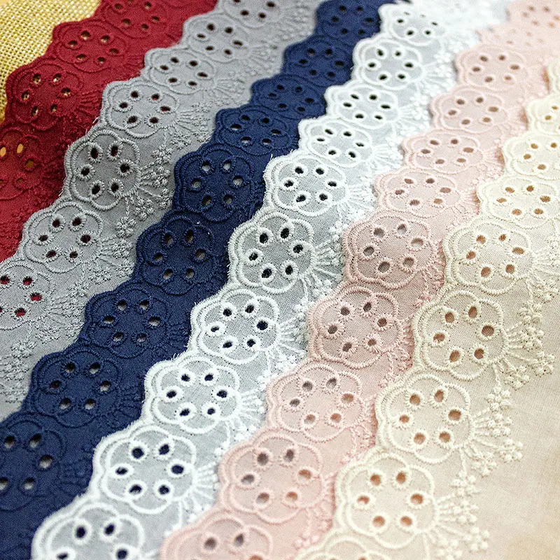 5Y Embroidered Lace Trim Ribbon Crafts Fabric Clothing Wedding Dress Sewing DIY 