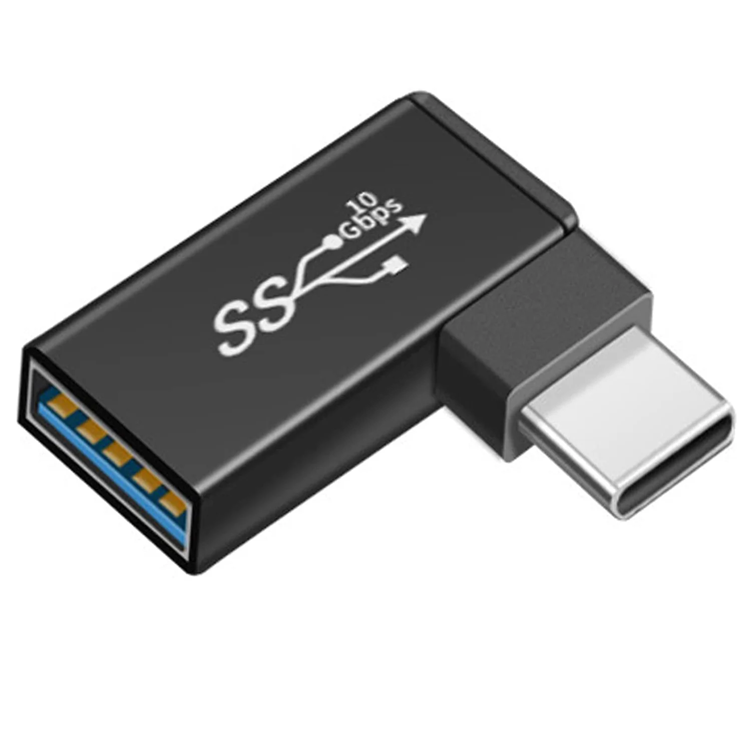 노트북 휴대폰용 오른쪽 왼쪽 각도 90 도 USB C 타입 3.1 수-USB 3.0 A 암, 10Gbps 데이터 충전 어댑터 커넥터, 2 개