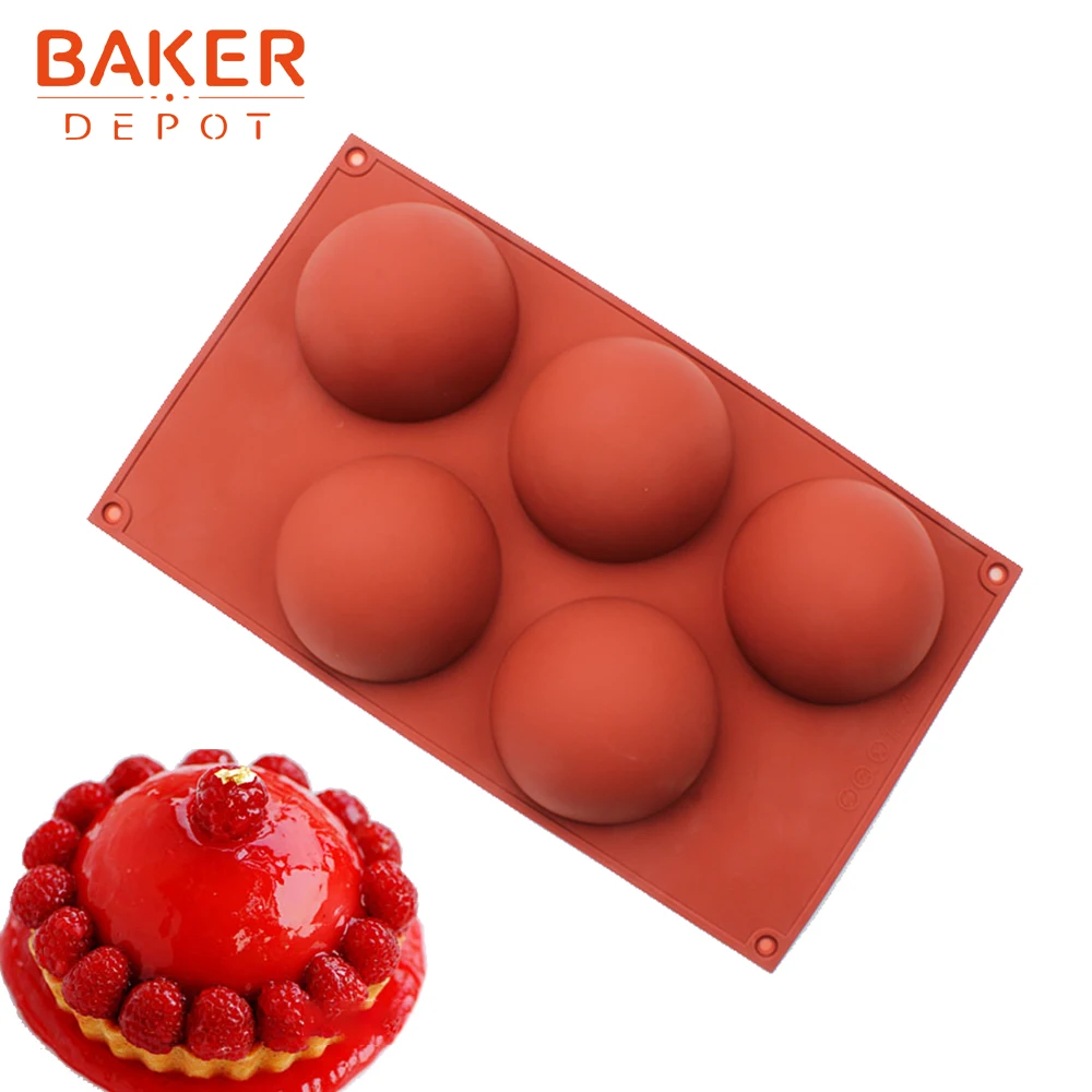 BAKER DEPOT круглая форма силиконовая форма для торта большая купольная форма для мыла форма для выпечки торта Формы для выпечки инструменты желе; пудинг; Шоколад Форма для выпечки - Цвет: CDSM-634