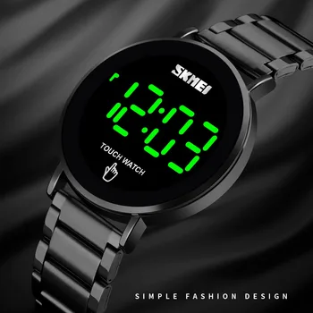 

Digital Watch Men Creative Geometric Round Stainless Steel Men' Quartz Watch Gift часы мужские relogio digital Relgio esportivo