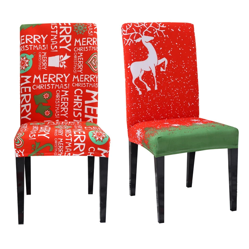 

Christmas Chair Cover Universal Size Stretch All-inclusive Chair Decoration Banquet Family Chair Special Gift