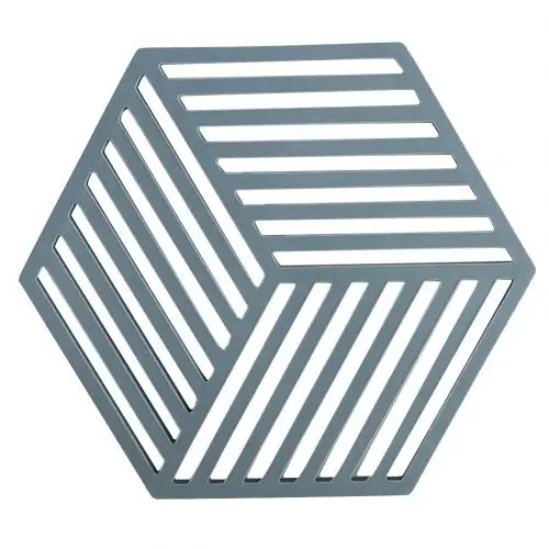Blue Stripe Полый шестиугольник Форма обеденный Коврики на стол Силиконовое противоскользящее покрытие теплостойкость место коврик чашка коврик под тарелку Украшение стола Подставка для столовых приборов - Цвет: Blue Stripe