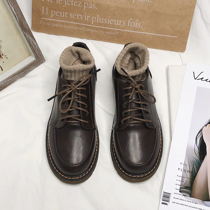 

Retro Small Leather Shoe British Wind Japanese Mori Girl Student Martin Shoes Oxford Shoe College Wind Casual Flat Brogue Shoes
