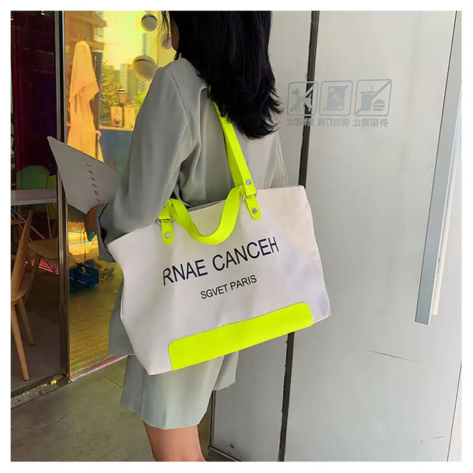 neon green shoulder bag