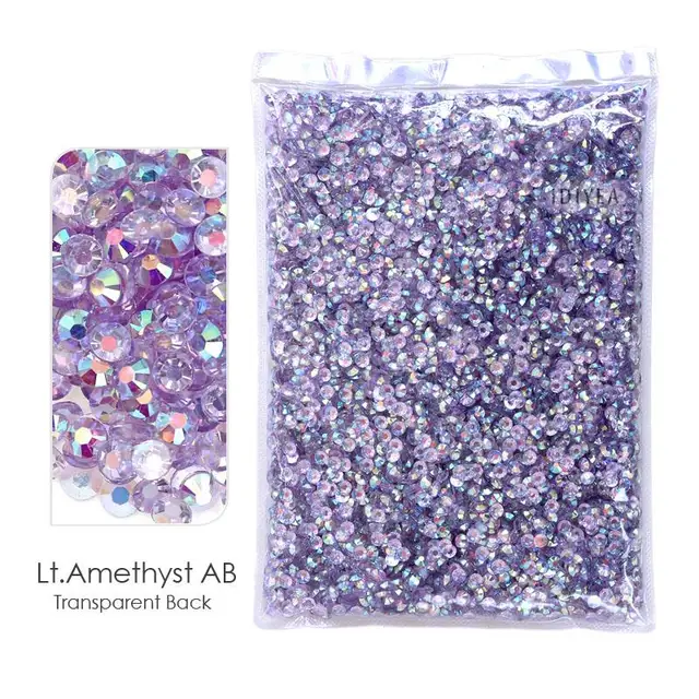 Big Package 2-6mm Mix Sizes Resin Non Hot Fix Rhinestones Bulk Wholesale AB flat back plastic crystals DIY glitters стразы stone TB-Lt.Amethyst AB