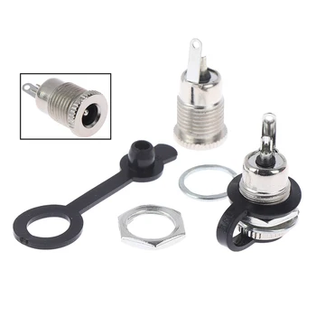 

5.5mm x 2.1mm/5.5x2.5 DC-099 DC Power Jack Socket Female Panel Mount Connector Metal Panel Mount Interface Plug Wire Terminals