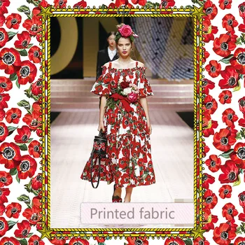 

Fashion Week printed fabric brand digital printing fabric meter fashion dress handmade DIY fabric wholesale cloth