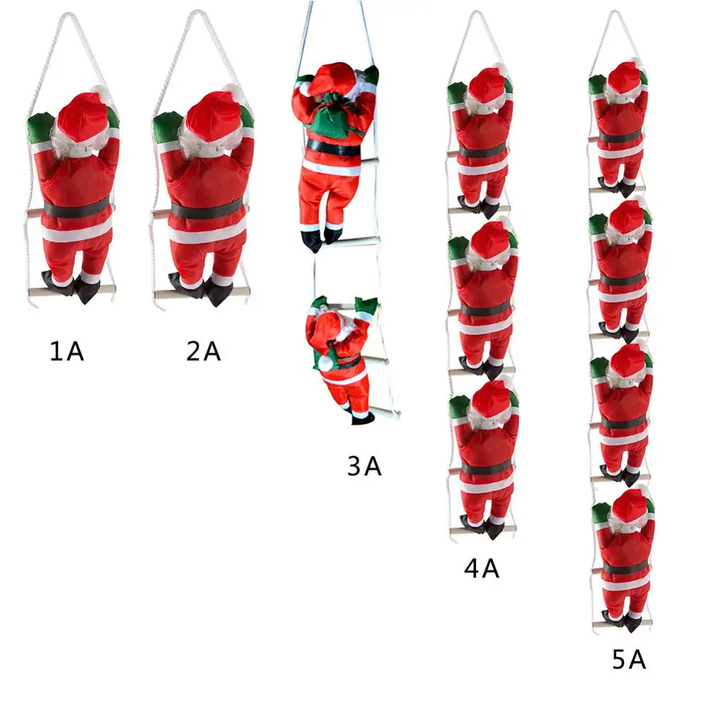 1-4 года людей рождественская подвеска Санта Клаус висит кукла лестничная веревка восхождение год елка украшения Рождественская елка висит декор