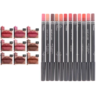 

12 Colors Lip Pencils Matte Lipliner Waterproof Smooth Colorful Lipstick Pen New