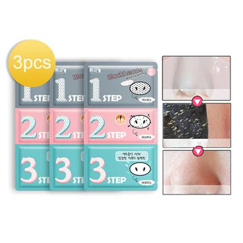

3 Pieces Blackhead Nose Patch Face Care Nose Mask Remove Blackhead Acne Clear Beauty Clean Cosmetic 3 Step Kit Cosmetics Patches