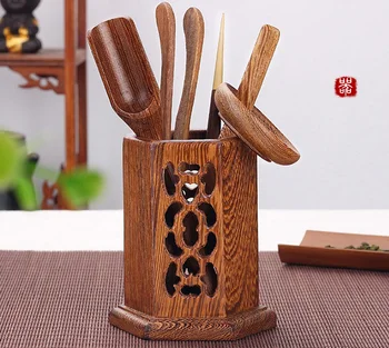 

Chinese Style Tea Ceremony Six Gentleman Teaset Kung Fu Tea Ceremony Teaware Soild Wood Tea Tool Set Decor Pen Holder Vase LF541