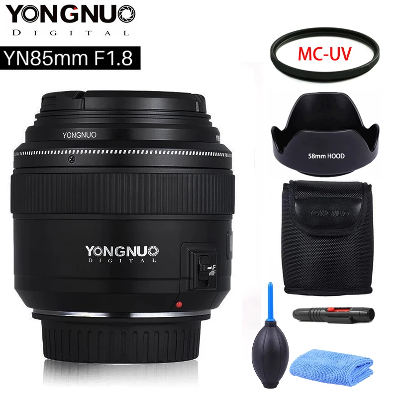 Объектив YONGNUO 85 мм f1.8 Prime полнокадровая бленда AF MF повседневный стандарт