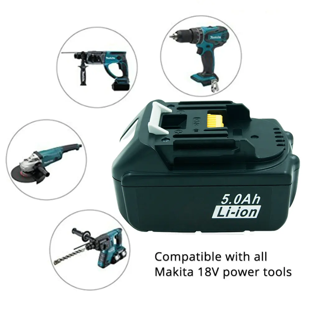 3 шт. сумму Мощность инструменты запасные батареи с светодиодный 5000 мА/ч, литий-ионный аккумулятор для Makita 18V Батарея BL1830 BL1840 BL1850 BL1860 LXT400