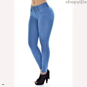 

New Denim Femme Pencil Spring Jeans For Women Slim Skinny Pants Plus Size S-XXL