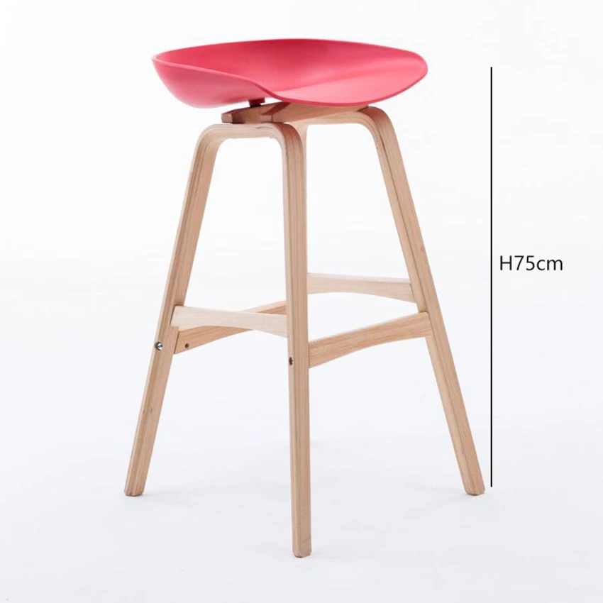 Современные минималистичные барные стулья, европейские креативные барные стулья из твердой древесины, скандинавские модные ресторанные стульчики, мебель для стульев - Цвет: B6  H75cm