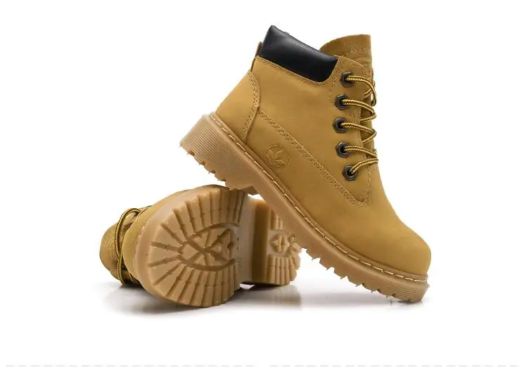 kids martin boots waterproof classic ankle boots children leather warm thicken boots boys outdoor winter antislip casual shoes