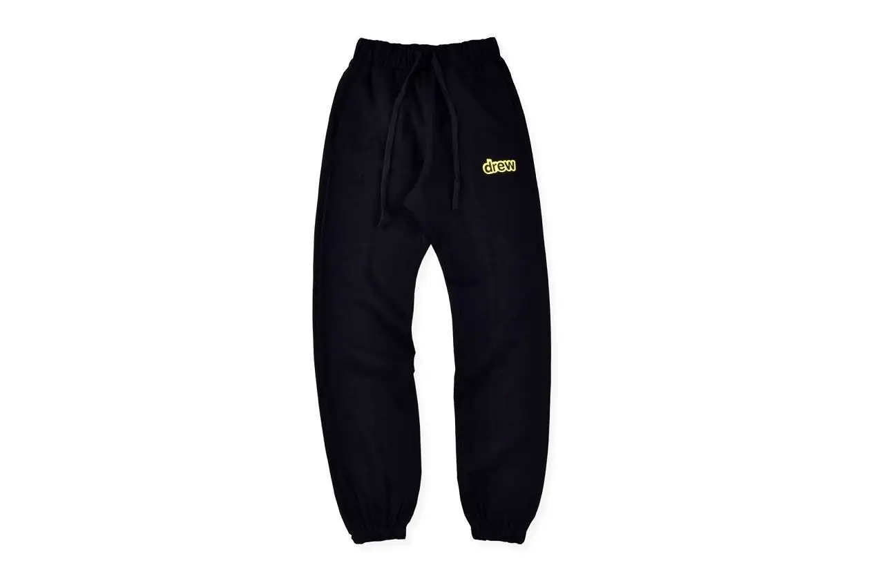 black 20ss DREW House спортивные штаны Kanye West, 1:1, лучшее качество, брюки с 3D принтом, Джастин Бибер, повседневные джоггеры Drew house, уличная одежда - Цвет: black