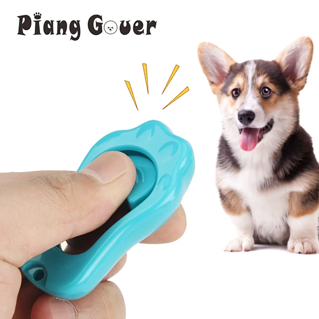 2 pezzi a forma di zampa cane Clicker giocattoli animali domestici addestramento Clickers ubbidire cane animali addestramento allenatore fare clic 2