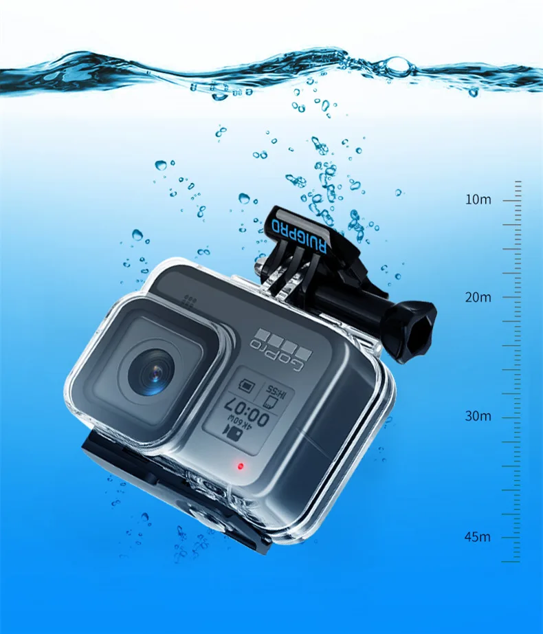 Gopro 8 45M Подводный Водонепроницаемый чехол для Go Pro Hero 8 защитная рамка для Gopro 8 Black аксессуары для экшн-камеры