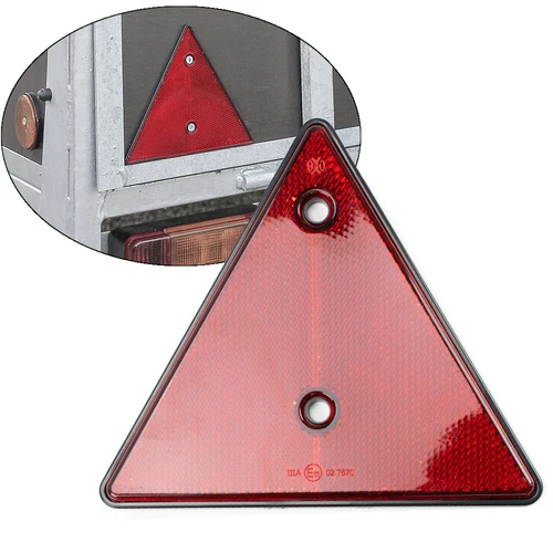 Reflectores traseros triangulares reflectantes para puerta, tornillos de seguridad para remolque, motocicleta, camión y barco, color rojo, 2 uds.