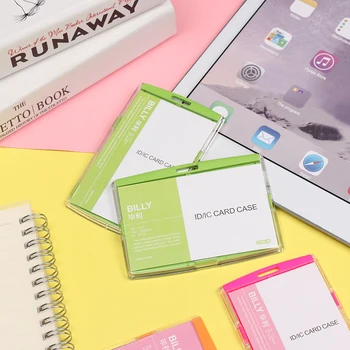 

1PC New Card Sleeve ID Card Holder Acrylic Badges Passport IC Work Cards Protector Name Tag Employee Badge Holder Card Pocket