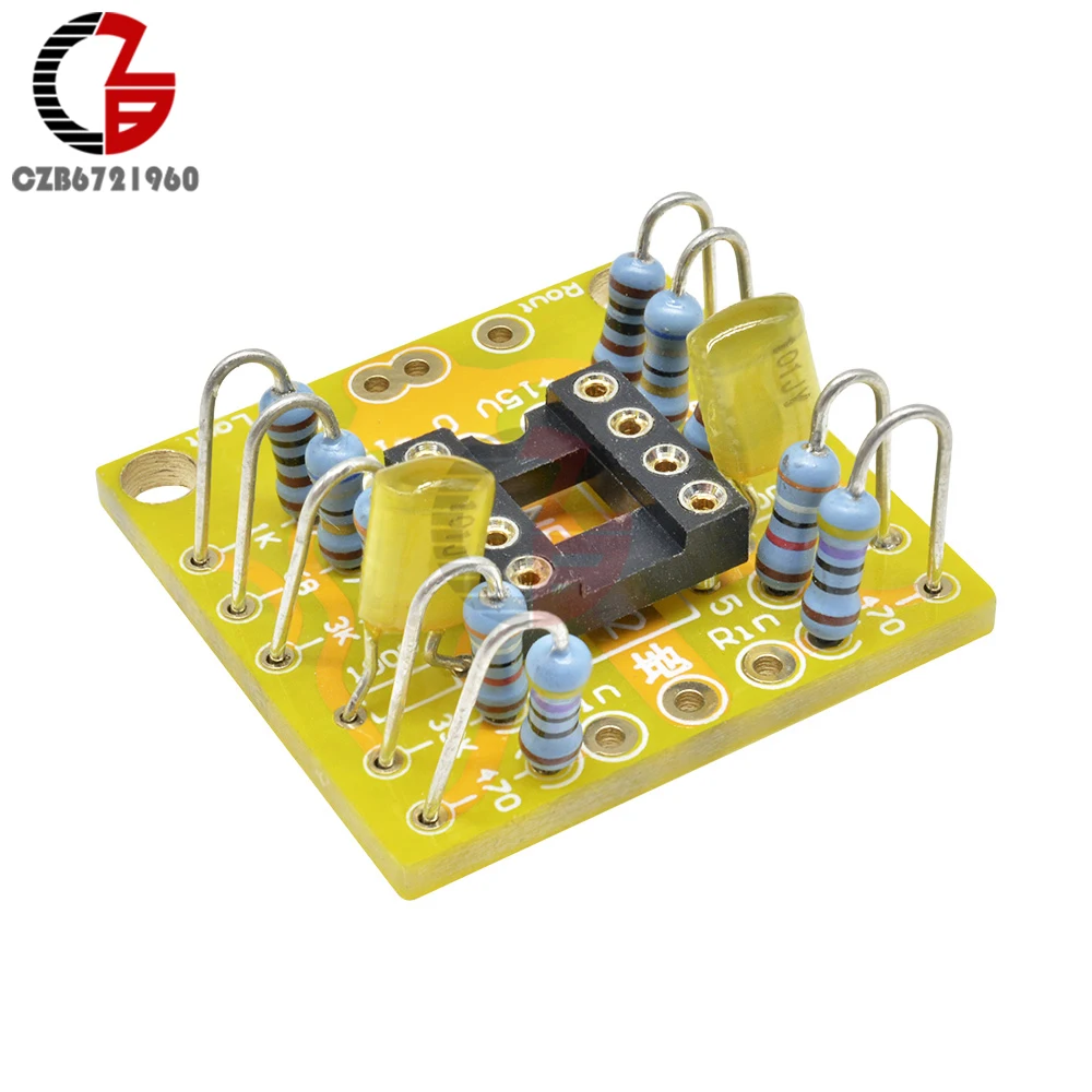 Двойной OP Amp плата предусилителя DC усиления PCB для NE5532/OPA2134/OPA2604/AD826