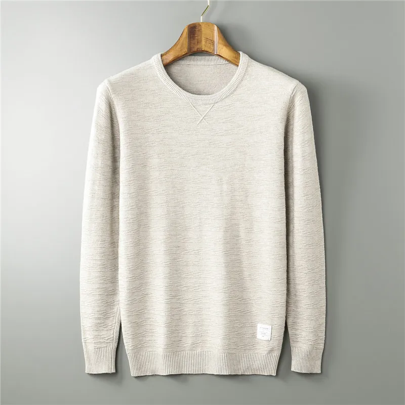 Striped Pullover Sweater Men 2019 Autumn Winter O-Neck Bottom Knitted Sweater Mens Solid Casual Fashion Knitted Sweater Men