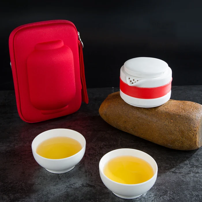 3 шт./компл. керамический набор чайных чашек портативный кунг-фу чайник с сумкой для офиса дома путешествия TN88