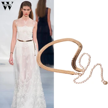 

Womail Belt Women Waist Chain Silver Color Sexy Multi-layered Retro Belt Fashion Metal Chain Pearl Style Belt Body Chain P0