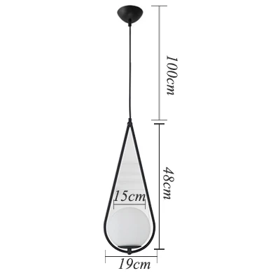 Современный стиль гостиная спальня минималистичный Ресторан подвесной светильник скандинавские украшения одежды стеклянная шариковая Подвесная лампа - Цвет корпуса: D Black